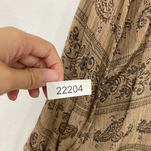 Vintage Carole Little size 12 Brown Abstract Soft Long Sleeve Relaxed Button Up - Picture 10 of 10